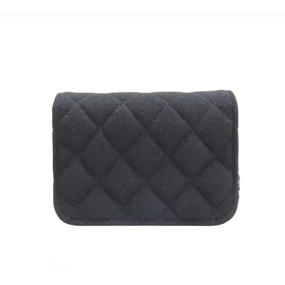6642 - Chanel Matelasse Coco Mark Mini Bag Quilted Fabric Black